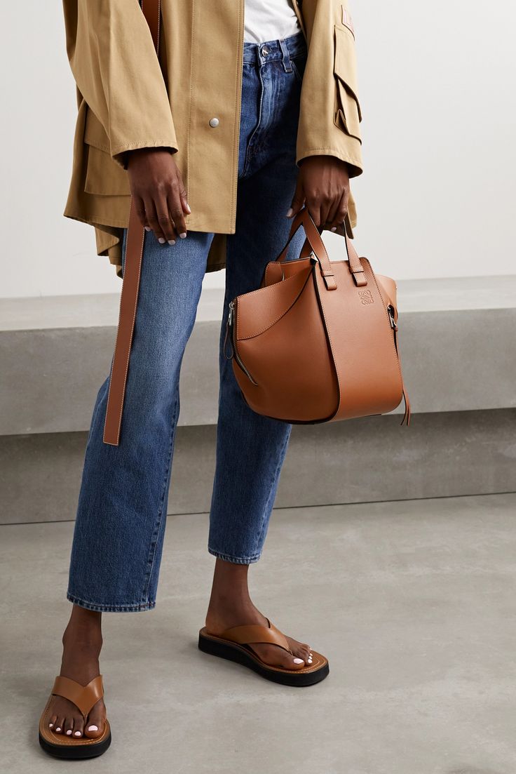 Hammock Small Shopper Calfskin Leather Brown Bag