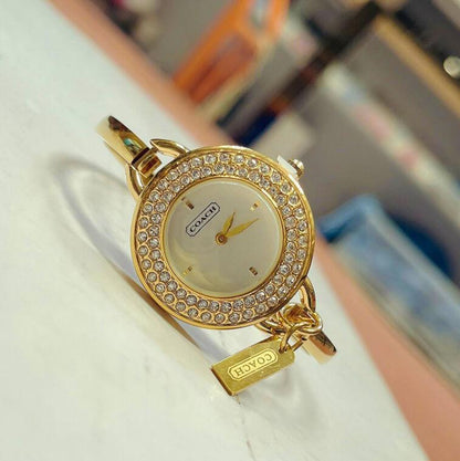 Women Phoebe Quartz White Dial- Golden Stainless Steel Watch
