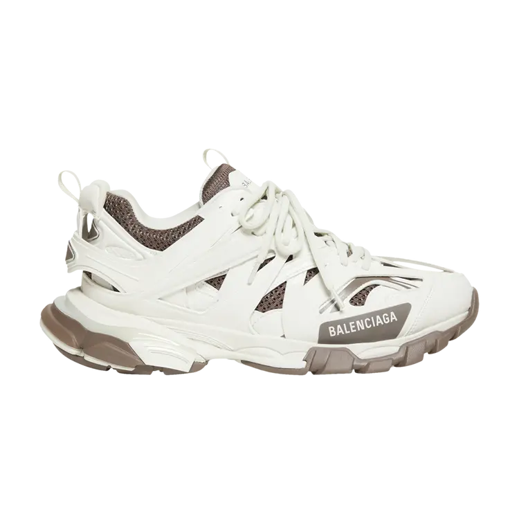 Balenciaga White & Brown Track Sneakers