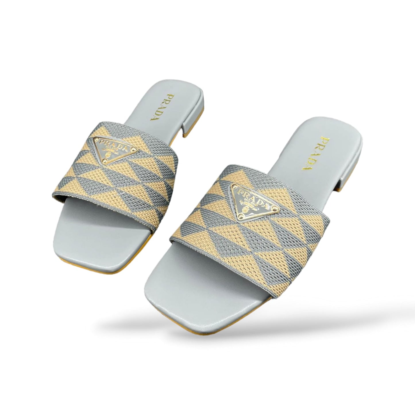 PRADA Embroidered Fabric Slides