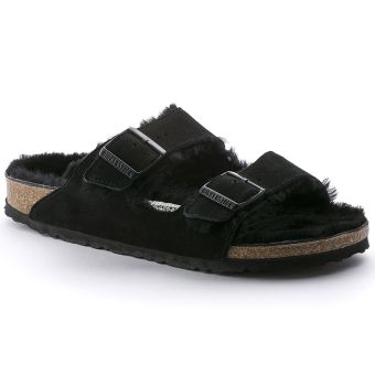 Birkenstock Arizona Shearling Mink Suede Black