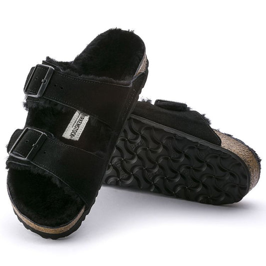 Birkenstock Arizona Shearling Mink Suede Black