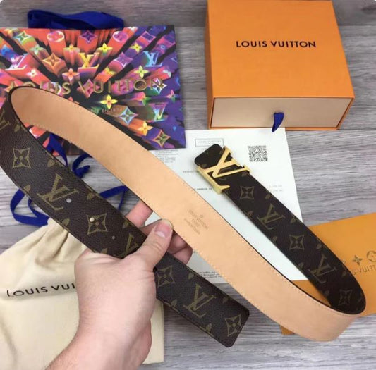 LV Golden Buckle Monogram Belt