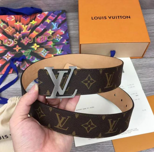 LV Silver Buckle Monogram Belt