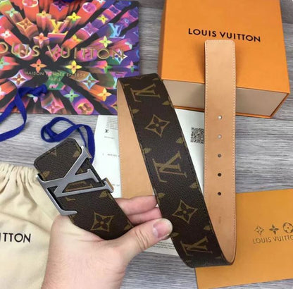 LV Silver Buckle Monogram Belt