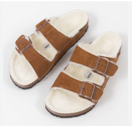 Birkenstock Arizona Shearling Mink Suede