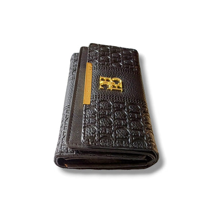 Leather 3 Folds Long Wallet for Women