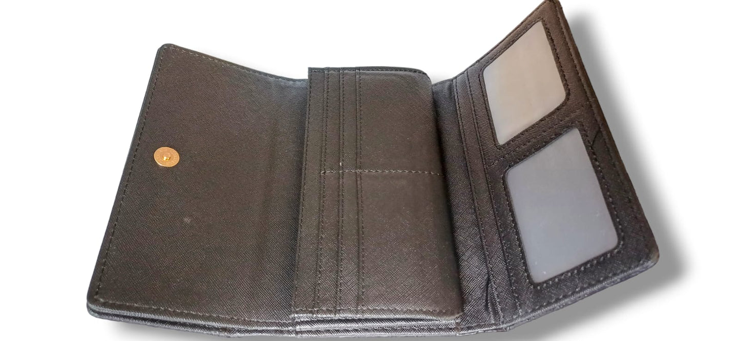 Leather 3 Folds Long Wallet for Women