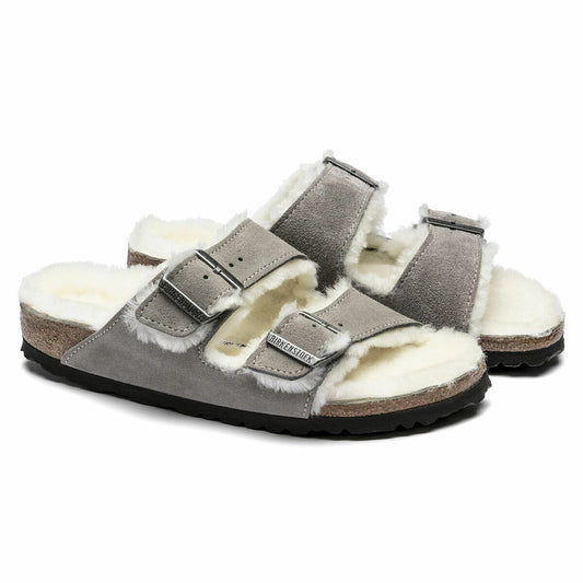 Birkenstock Arizona Shearling Mink Suede Grey