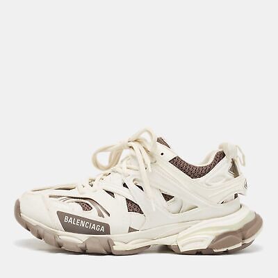 Balenciaga White & Brown Track Sneakers