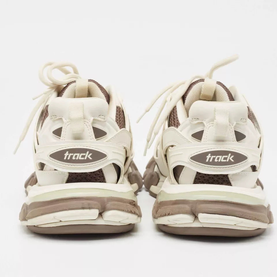 Balenciaga White & Brown Track Sneakers